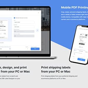 ZEBRA ZSB Series Thermal Label Printer - Wireless Labeling for Shipping, Address, Folders, Barcodes for Small Home Office. Compatible w/UPS, USPS, Shopify, Ebay, FedEx, Amazon, Etsy - 4-in Width