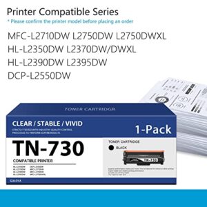 GULOYA TN730 TN-730 Toner Cartridge Black High Yield 1 Pack Compatible Replacement for Brother TN7301PK MFC-L2710DW L2750DW HL-L2350DW L2370DW/DWXL DCP-L2550DW Printer Toner