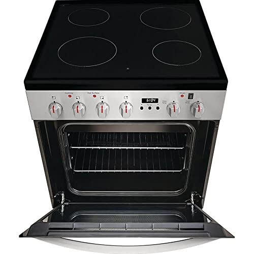 Frigidaire FCFE2425AS 24" Electric Freestanding Range with 4 Burners, Smoothtop Cooktop, Storage Drawer, in Stainless Steel