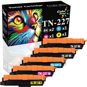 (5-pack, 2bk,1c,1m,1y) colorprint compatible tn227 toner cartridge replacement for brother tn-227 tn223 work with hl-l3290cdw hl-l3210cw hl-l3230cdw hl-l3270cdw mfc-l3710cdw mfc-l3750cdw printer