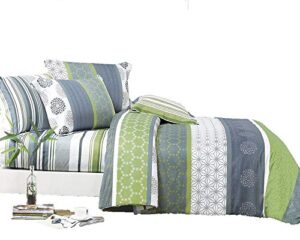 swanson beddings serene 3-piece 100% cotton bedding set: duvet cover and two pillow shams (queen)
