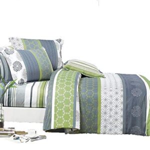 Swanson Beddings Serene 3-Piece 100% Cotton Bedding Set: Duvet Cover and Two Pillow Shams (Queen)