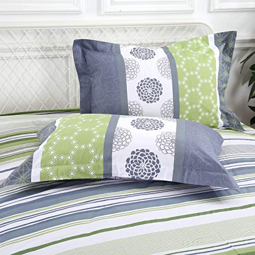 Swanson Beddings Serene 3-Piece 100% Cotton Bedding Set: Duvet Cover and Two Pillow Shams (Queen)