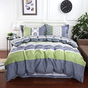 Swanson Beddings Serene 3-Piece 100% Cotton Bedding Set: Duvet Cover and Two Pillow Shams (Queen)