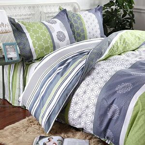 Swanson Beddings Serene 3-Piece 100% Cotton Bedding Set: Duvet Cover and Two Pillow Shams (Queen)