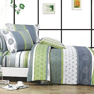 Swanson Beddings Serene 3-Piece 100% Cotton Bedding Set: Duvet Cover and Two Pillow Shams (Queen)