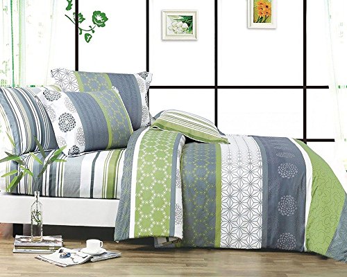 Swanson Beddings Serene 3-Piece 100% Cotton Bedding Set: Duvet Cover and Two Pillow Shams (Queen)