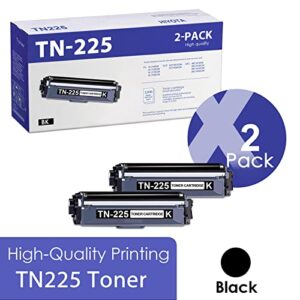 tn225 tn225bk toner cartridges black: compatible replacement for brother tn225 tn221 hl-3170cdw mfc-9130cw mfc-9340cdw hl-3140cw hl-3180cdw printer, tn225b 2 pack