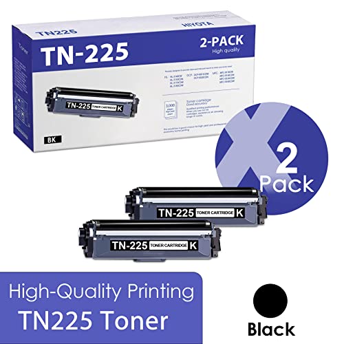 TN225 TN225BK Toner Cartridges Black: Compatible Replacement for Brother TN225 TN221 HL-3170CDW MFC-9130CW MFC-9340CDW HL-3140CW HL-3180CDW Printer, TN225B 2 Pack