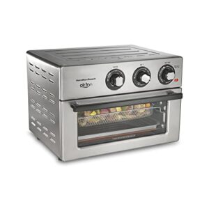 hamilton beach air fryer countertop toaster oven, includes bake, broil, and toast, fits 12” pizza, 1800 watts, 6 cooking modes, stainless steel