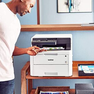 Brother HL-L32 90CDW Wireless Compact Digital Color Laser All-in-One Printer, Print Scan Copy, 600 x 2400 dpi, Duplex Printing, 25ppm, 250-sheet, Compatible with Alexa, Durlyfish USB Printer Cable