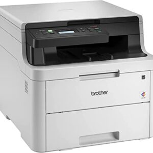 Brother HL-L32 90CDW Wireless Compact Digital Color Laser All-in-One Printer, Print Scan Copy, 600 x 2400 dpi, Duplex Printing, 25ppm, 250-sheet, Compatible with Alexa, Durlyfish USB Printer Cable