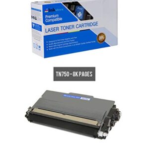 Inksters Compatible Toner Cartridge Replacement for Brother TN750 High Yield Black - Compatible with HL 5450DN 5470DW 5470DWT 6180DW 6180DWT DCP 8110DN 8150DN 8155DN MFC 8510DN 8710DW