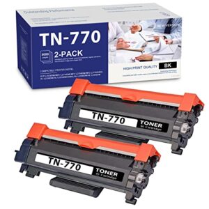 2 pack tn-770 black toner cartridge – 𝑯𝒊𝒈𝒉 𝒀𝒊𝒆𝒍𝒅 lvelimit compatible tn770 replacement for brother mfc-l2750dw mfc-l2750dwxl dcp-l2550dw mfc-l2710dw hl-l2350dw printer ink