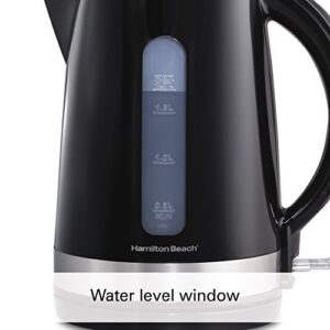 Hamilton Beach Electric Tea Kettle, Water Boiler & Heater, 1.7 L, Cordless, Auto-Shutoff & Boil-Dry Protection, Black (41010)