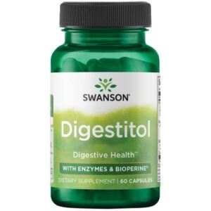swanson digestitol – natural digestive health support featuring digestive enzymes and bioperine – supports increased nutrient absorption & overall wellness – (60 capsules)
