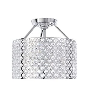 Kimberly 3-Light Crystal and Chrome Semi-Flushmount