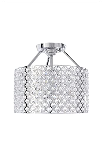 Kimberly 3-Light Crystal and Chrome Semi-Flushmount