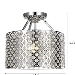 Kimberly 3-Light Crystal and Chrome Semi-Flushmount