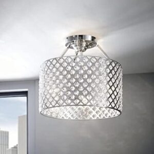 Kimberly 3-Light Crystal and Chrome Semi-Flushmount