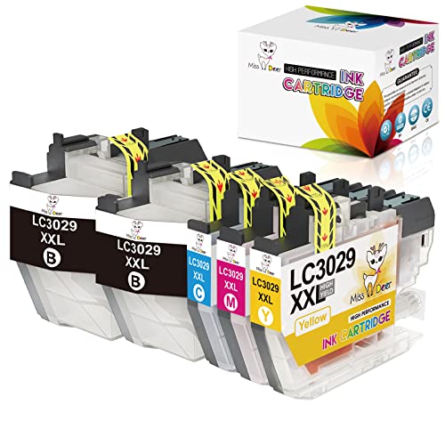 Miss Deer LC3029 XXL Compatible Ink Cartridge Replacement for Brother LC3029 XXL LC 3029 for MFC-J6535DW MFC-J6935DW MFC-J5830DW MFC-J5930DW J6535DWXL J5830DWXL (2 Black,Cyan,Magenta,Yellow)