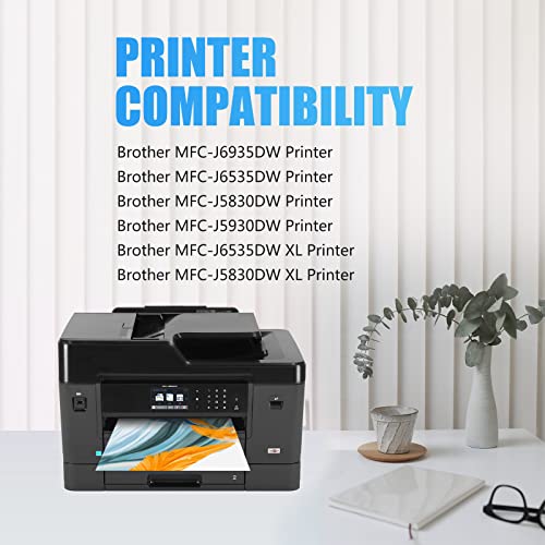 Miss Deer LC3029 XXL Compatible Ink Cartridge Replacement for Brother LC3029 XXL LC 3029 for MFC-J6535DW MFC-J6935DW MFC-J5830DW MFC-J5930DW J6535DWXL J5830DWXL (2 Black,Cyan,Magenta,Yellow)