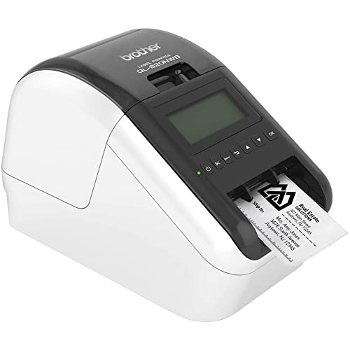 Brother QL-820NWB Professional Ultra Flexible Label Printer - WiFi, Ethernet, Bluetooth Connectivity, 110 Labels Per Minute, 300x600 dpi, Monochrome, LCD Display, Auto Cut, Cbmou USB_Extension_Cable