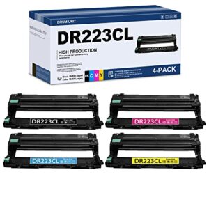 mitocolor high yield compatible dr-223 dr223cl drum unit replacement for dr223-cl brother mfc-l3710cw hl-3210cw 3230cdn dcp-l3550cdw printer (1bk+1c+1m+1y,4-pack)