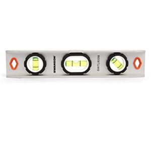 Swanson Tool Co SWTL800M 9 inch Extruded Aluminum Torpedo Level with 3 Rare Earth Magnets and 3 Bubble Vials for 0°/90°/45° Measurements