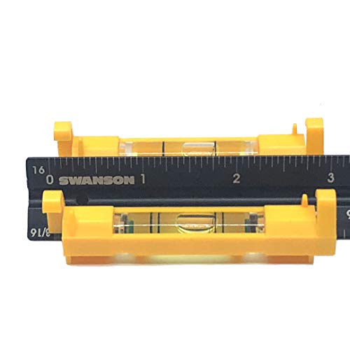 Swanson Tool Co LLP002 2-Pack Yellow Levels, Includes one 2-ring pitch vial and one 1-ring line level