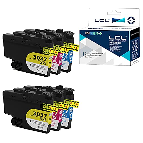 LCL Compatible Ink Cartridge Pigment Replacement for Brother LC30373PKS LC3037 XXL LC3037XXL LC3037C LC3037M LC3037Y MFC-J5845DW MFC-J5845DW XL MFC-J5945DW MFC-J6945DW MFC-J6545DW(2C 2M 2Y 6-Pack)