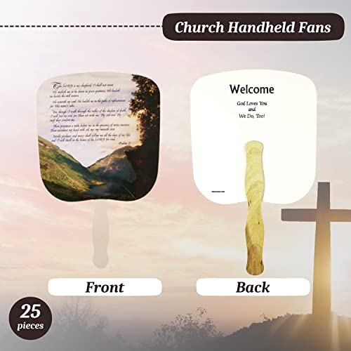 Swanson Christian Products Church Fans - Hand Held Parlor Fans for Adults - Hand Fans for Church Services - 23rd Psalm (KJV) - Pack of 25