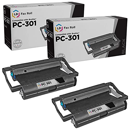 LD Compatible Fax Cartridge with Roll Replacement for Brother PC301 (2-Pack)