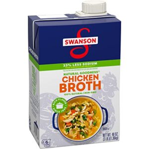 swanson natural goodness 33% less sodium chicken broth, 48 oz carton