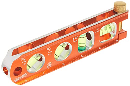 Swanson Tool Co TL041M 6 Inch Savage Magnetic Billet Torpedo Level with Brass Pipe Clamp, 6 Inches and 15 Centimeters Orange