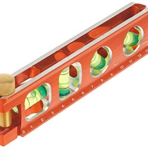 Swanson Tool Co TL041M 6 Inch Savage Magnetic Billet Torpedo Level with Brass Pipe Clamp, 6 Inches and 15 Centimeters Orange