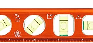 Swanson Tool Co TL041M 6 Inch Savage Magnetic Billet Torpedo Level with Brass Pipe Clamp, 6 Inches and 15 Centimeters Orange