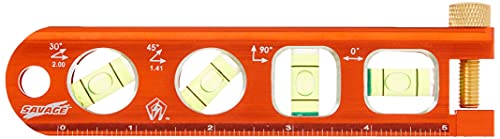 Swanson Tool Co TL041M 6 Inch Savage Magnetic Billet Torpedo Level with Brass Pipe Clamp, 6 Inches and 15 Centimeters Orange