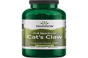 swanson full specturm cat’s claw – antioxidant support – movement & flexibility support 500 mg 250 capsules
