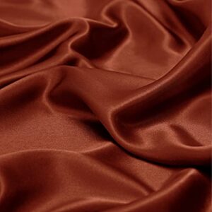 Cotton Home Depot King Size Soft Satin Bed Sheets Burnt Orange Satin Sheet Set, 15" Deep Pocket Fitted Sheet + 1 Flat Sheet + 2 Pillowcases