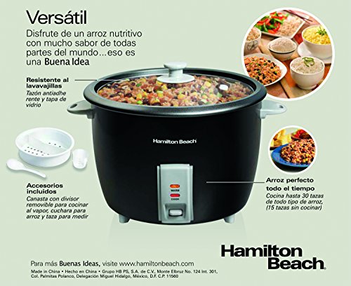 Hamilton Beach 30-Cup Rice Cooker, Aluminum (37550)