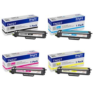 pgisoxt 4 pack tn-227bk/c/m/y new version toner cartridge: compatible tn-227 tn 227 replacement for brother mfc-l3710cw l3750cdw l3730cdw hl-3210cw 3270cdw 3230cdw dcp-l3510cdw printer