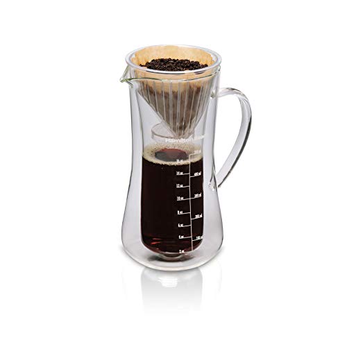 Hamilton Beach Pour Over Drip Coffee Maker, 17 Ounces, Glass Carafe