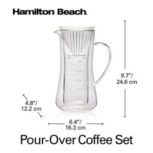 Hamilton Beach Pour Over Drip Coffee Maker, 17 Ounces, Glass Carafe