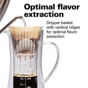 Hamilton Beach Pour Over Drip Coffee Maker, 17 Ounces, Glass Carafe