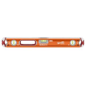 swanson tool co svb24m 24 inch savage magnetic annodized aluminum box beam level with gelshock end caps and 3 bubble vials for 0°/90°/45° measurements—contractor series