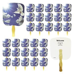 swanson christian products church fans – hand held parlor fans for adults – hand fans for church services – peace – sky image – pack of 25