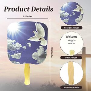 Swanson Christian Products Church Fans - Hand Held Parlor Fans for Adults - Hand Fans for Church Services - Peace - Sky Image - Pack of 25