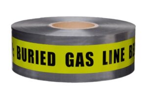 swanson tool co dety31005 3 inch by 1000 foot 5 mil detectable safety tape”caution buried gas line below” yellow with black print