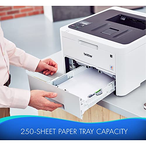 New Brother HL-L32 30CDW Compact Digital Color Laser Printer, with Wireless and Duplex Printing, LCD, 25ppm, 250-sheet, Durlyfish USB Printer Cable